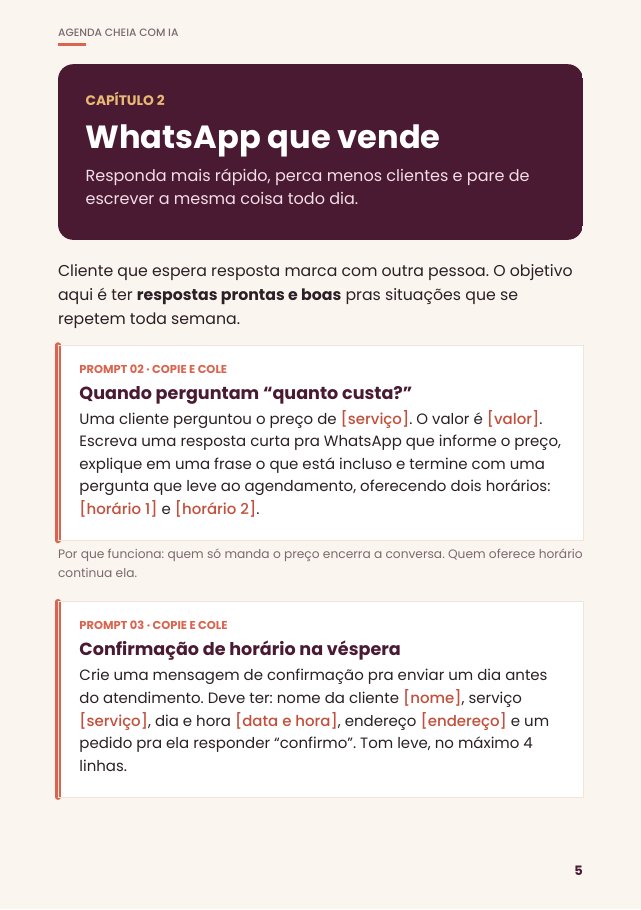 Página do capítulo WhatsApp que vende
